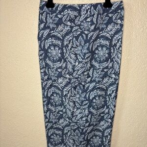 Ripskirt Hawaii Blue Floral Print Wrap Style Maxi Length Skirt Women's Size M